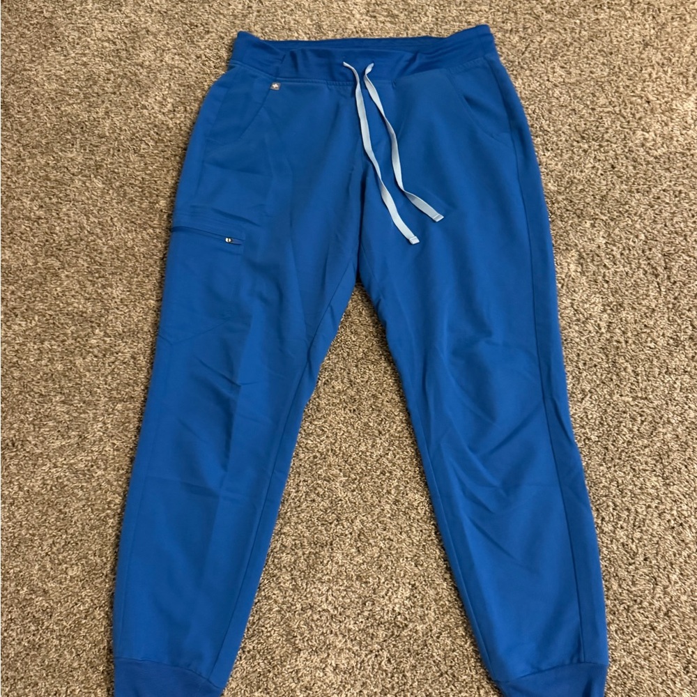Figs royal blue Jogger scrub Pants with Drawstring